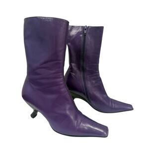 Miu Miu Purple Leather Boots – Pre-Owned